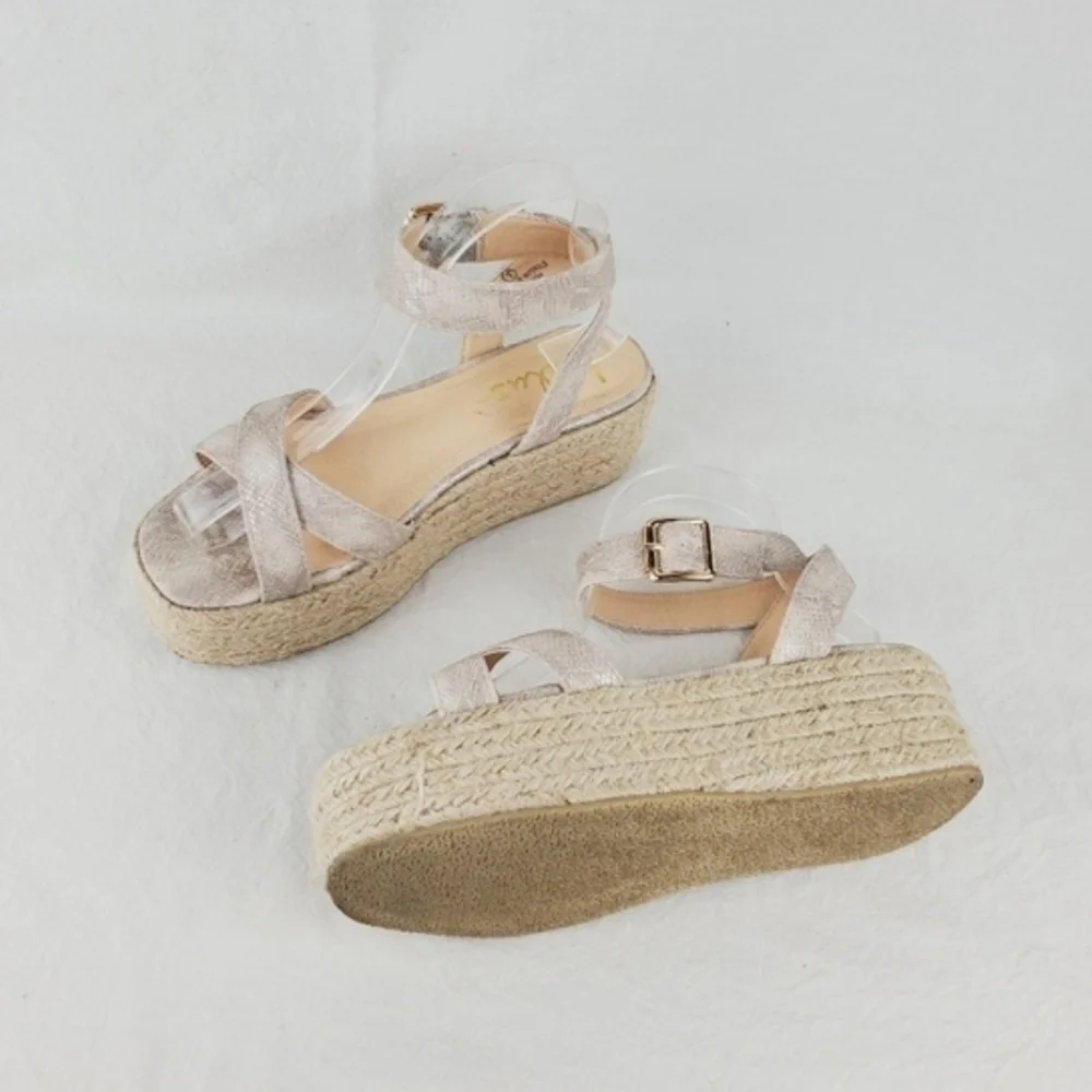 Lulus platform espadrille sandals size 7